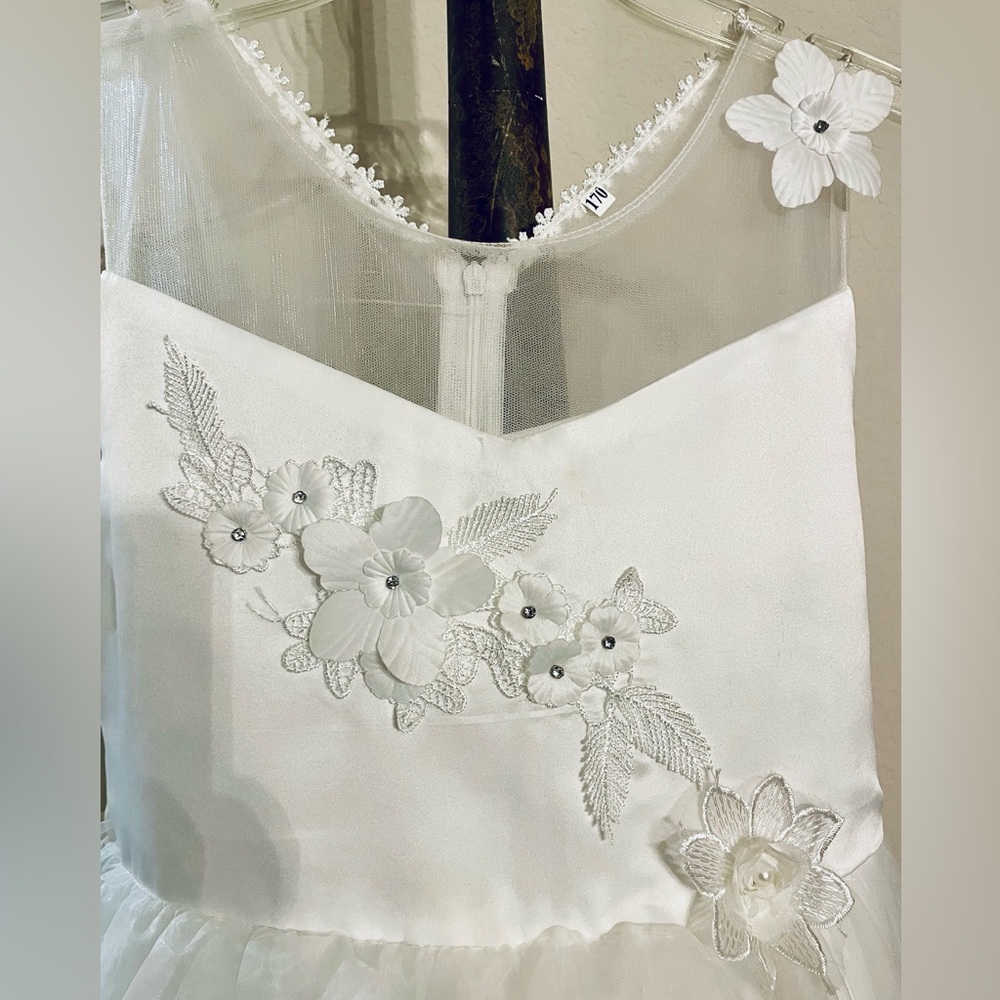 Darling Communion wedding flower girl 4 layer dress SZ 170 (14-16) White tulle - Picture 3 of 13